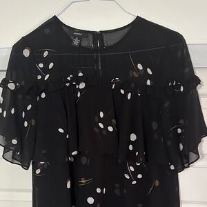 Alfani Black Dress with White and Brown Accents